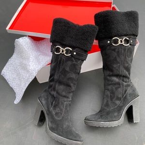 Coach boots black suede